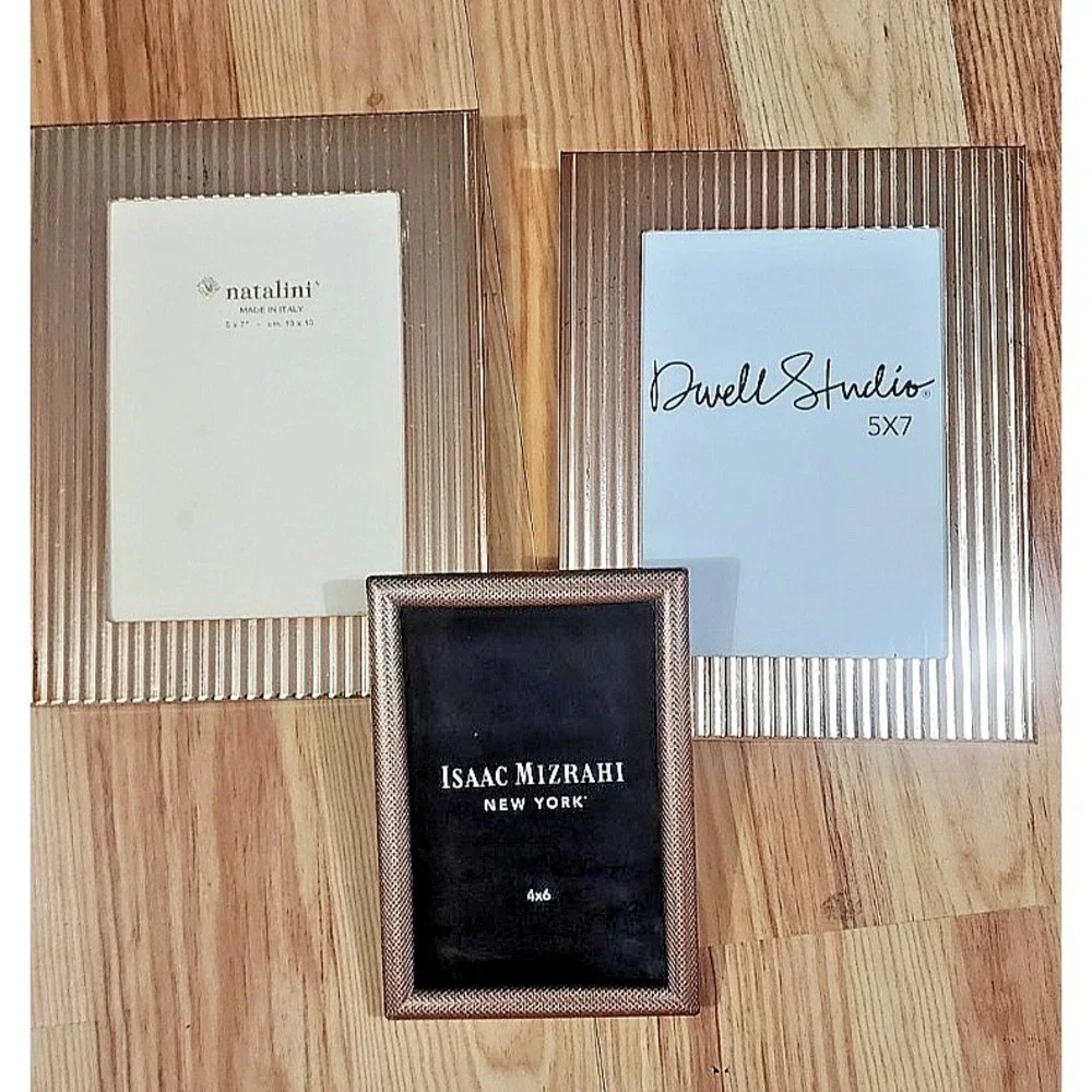 3 Rose gold Picture Photo Frames Natalini made in Italy Isaac Mizrah NY Dwell